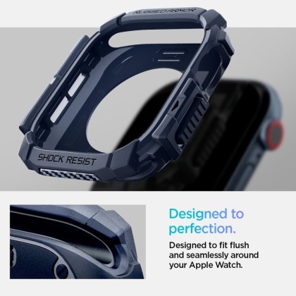 Удароустойчив кейс за Apple Watch 10 (46mm) от Spigen Rugged Armor - Navy Blue
