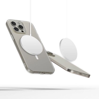 Силиконов кейс с MagSafe за iPhone 15 Pro от Tech-Protect FlexAir - Прозрачен