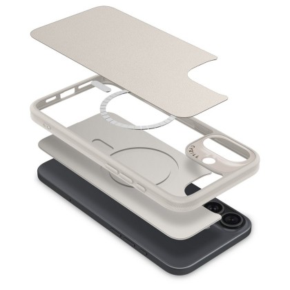 Кожен кейс с ремък и MagSafe за iPhone 16 от Spigen Cyrill Kajuk Classic Charm - Cream