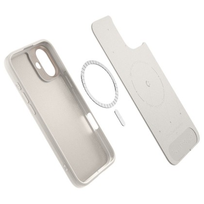 Кожен кейс с ремък и MagSafe за iPhone 16 от Spigen Cyrill Kajuk Classic Charm - Cream