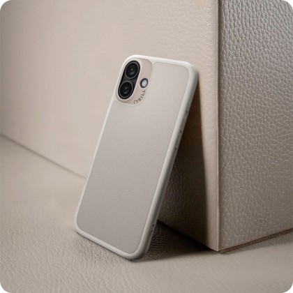 Кожен кейс с ремък и MagSafe за iPhone 16 от Spigen Cyrill Kajuk Classic Charm - Cream