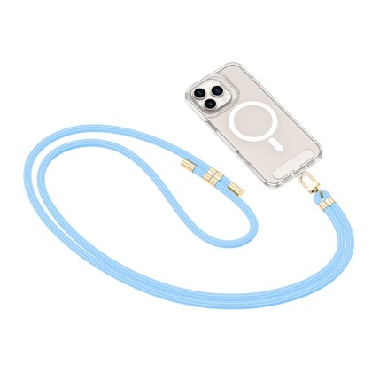 Универсален ремък 75 см за смартфон от Tech-Protect C7S Rope Crossbody – Baby Blue / Gold 