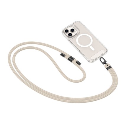 Универсален ремък 75 см за смартфон от Tech-Protect C7S Rope Crossbody – Taupe / Black 