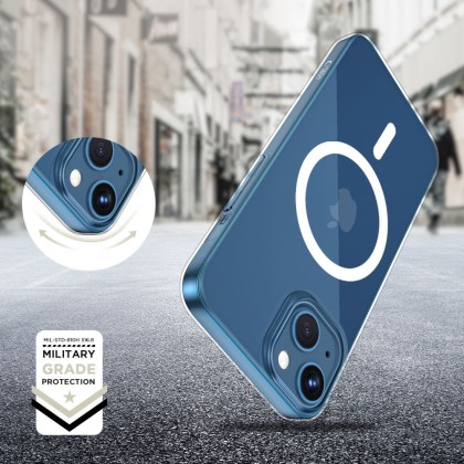 Силиконов кейс с MagSafe за iPhone 13 Mini от Tech-Protect FlexAir - Прозрачен