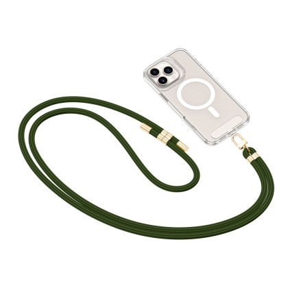 Универсален ремък 75 см за смартфон от Tech-Protect C7S Rope Crossbody – Hunter Green / Gold 