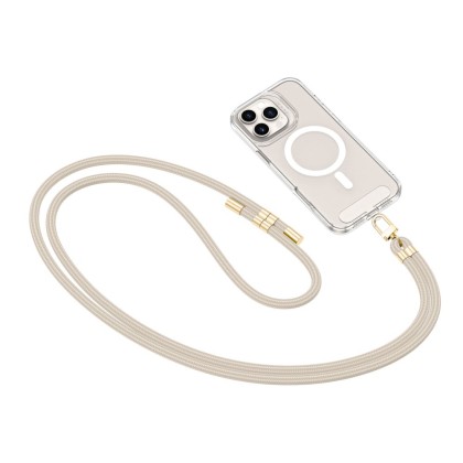 Универсален ремък 75 см за смартфон от Tech-Protect C7S Rope Crossbody – Taupe / Gold 