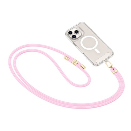 Универсален ремък 75 см за смартфон от Tech-Protect C7S Rope Crossbody – Baby Pink / Gold 