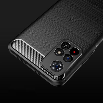 Удароустойчив кейс за Xiaomi Redmi Note 11S 5G / Poco M4 Pro 5G от Tech-Protect TPUcarbon - черен