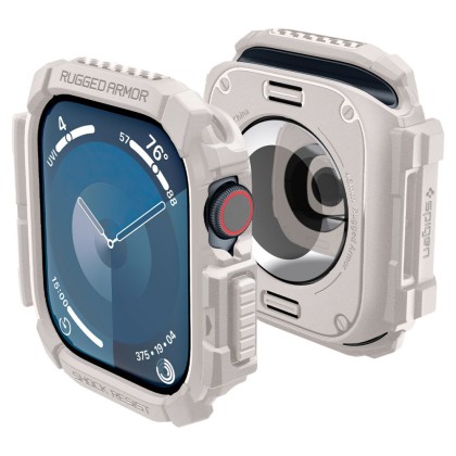 Удароустойчив кейс за Apple Watch 10 (46mm) от Spigen Rugged Armor - Dune Beige