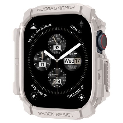 Удароустойчив кейс за Apple Watch 10 (46mm) от Spigen Rugged Armor - Dune Beige