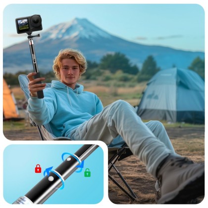 Монопад / Селфи Стик за GoPro / DJI от Tech-Protect GA100 - Черен