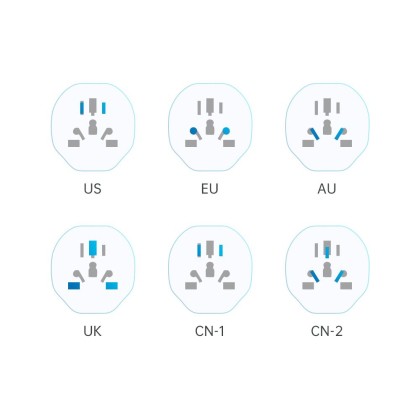 Универсален преносим адаптер от Tech Protect From EU - Бял