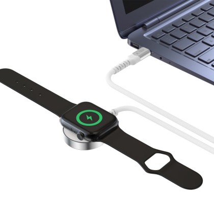 Магнитно зарядно устройство с USB-C за Apple Watch 120см. от  Tech-Protect MC01 UltraBoost - Бяло