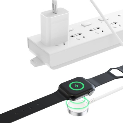 Магнитно зарядно устройство с USB-C за Apple Watch 120см. от  Tech-Protect MC01 UltraBoost - Бяло