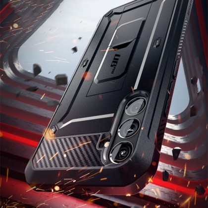 360 градусов калъф за Samsung Galaxy S24 FE Supcase Unicorn Beetle Pro - Черен