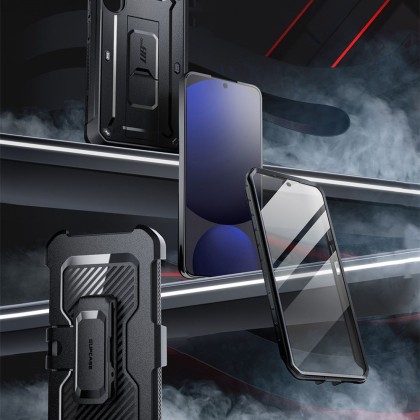 360 градусов калъф за Samsung Galaxy S24 FE Supcase Unicorn Beetle Pro - Черен