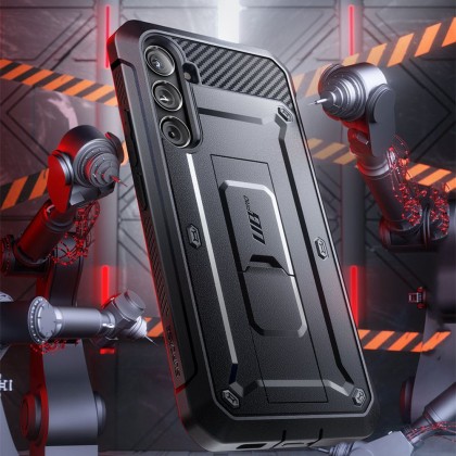360 градусов калъф за Samsung Galaxy S24 FE Supcase Unicorn Beetle Pro - Черен