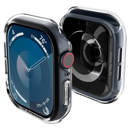 Твърд калъф за Apple Watch 10 (42mm) от Spigen Thin Fit - Прозрачен