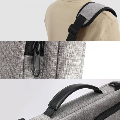 Удароустойчива чанта за лаптоп 15-16 инча с 4 джоба отTech-Protect Defender Bag - Crayon Grey