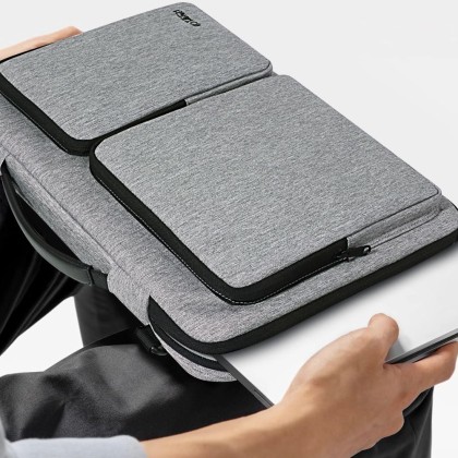 Удароустойчива чанта за лаптоп 13-14 инча с 4 джоба отTech-Protect Defender Bag - Crayon Grey