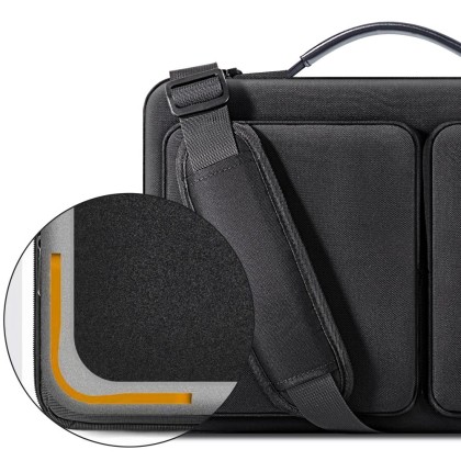 Удароустойчива чанта за лаптоп 15-16 инча с 4 джоба отTech-Protect Defender Bag - Черен