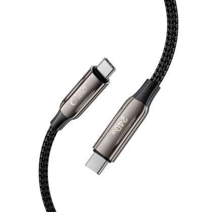 Кабел за зареждане USB-C / USB-C 240W QC4.0 100 см от Tech Protect UB10T Ultraboost - Черен