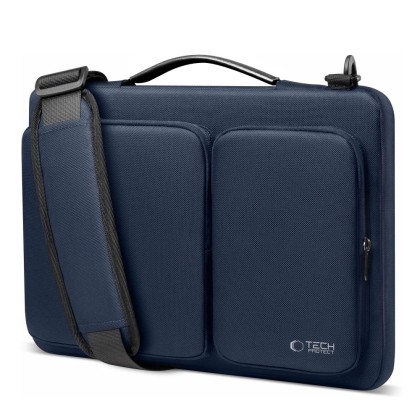 Удароустойчива чанта за лаптоп 15-16 инча с 4 джоба отTech-Protect Defender Bag - Navy Blue