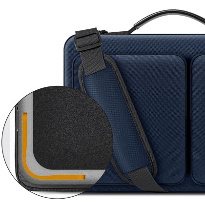 Удароустойчива чанта за лаптоп 15-16 инча с 4 джоба отTech-Protect Defender Bag - Navy Blue
