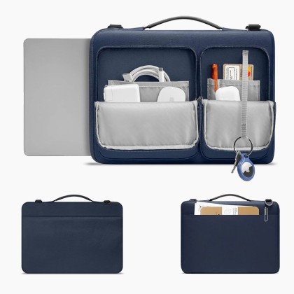 Удароустойчива чанта за лаптоп 15-16 инча с 4 джоба отTech-Protect Defender Bag - Navy Blue