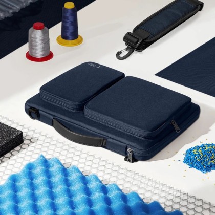Удароустойчива чанта за лаптоп 15-16 инча с 4 джоба отTech-Protect Defender Bag - Navy Blue