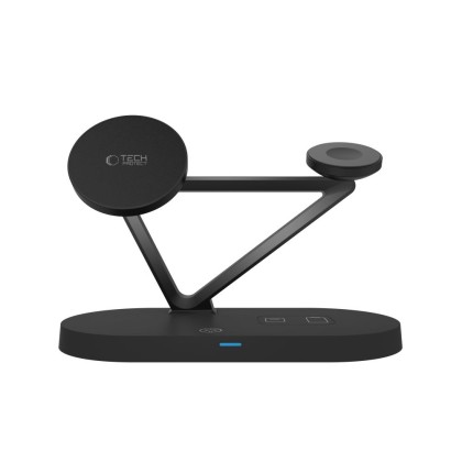 Зарядна станция 3 в 1 с MagSafe 15W за iPhone, AirPods и Apple Watch от Tech-Protect QI15W-A41 - Черна