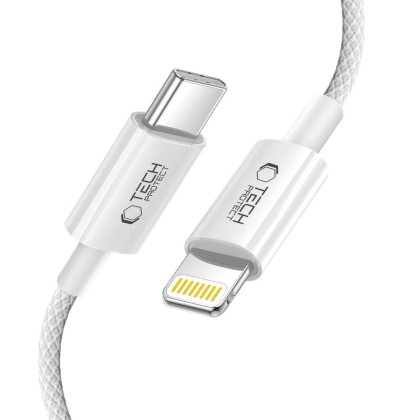 Кабел за зареждане 100см с USB-C / LIghtning и PD 27W / 3A от Tech-Protect Ultraboost Lite - Cool Grey