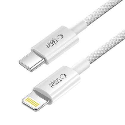 Кабел за зареждане 200см с USB-C / LIghtning и PD 27W / 3A от Tech-Protect Ultraboost Lite - Cool Grey