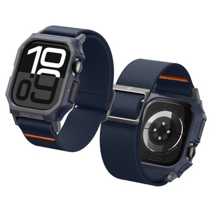 Текстилна каишка и кейс за Apple Watch 10 (46mm) от Spigen Lite Fit Pro - Navy Blue