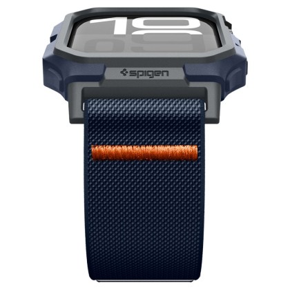 Текстилна каишка и кейс за Apple Watch 10 (46mm) от Spigen Lite Fit Pro - Navy Blue