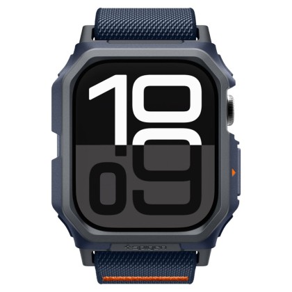 Текстилна каишка и кейс за Apple Watch 10 (46mm) от Spigen Lite Fit Pro - Navy Blue