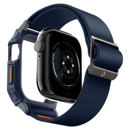 Текстилна каишка и кейс за Apple Watch 10 (46mm) от Spigen Lite Fit Pro - Navy Blue