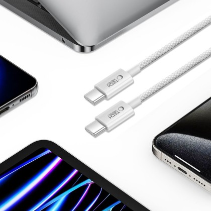 Кабел за зареждане 200см с USB-C и PD 60W / 3A от Tech-Protect Ultraboost Lite - Cool Grey