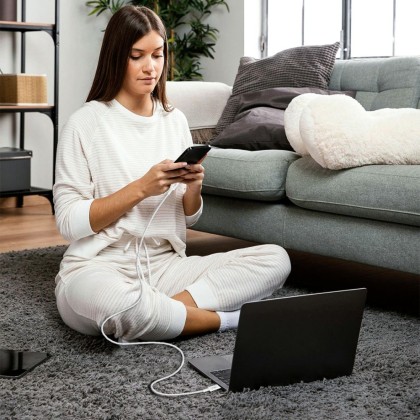 Кабел за зареждане 200см с USB-C и PD 60W / 3A от Tech-Protect Ultraboost Lite - Cool Grey
