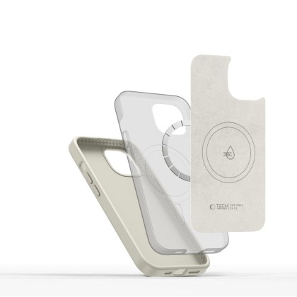 Силиконов кейс с MagSafe за iPhone 15 от Tech-Protect Silicone Pure - Cosmic Latte