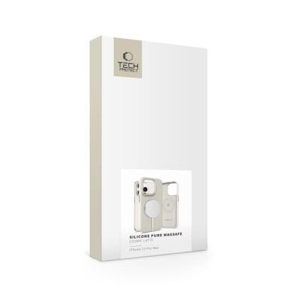 TECH-PROTECT SILICONE PURE MAGSAFE IPHONE 15 PRO MAX COSMIC LATTE
