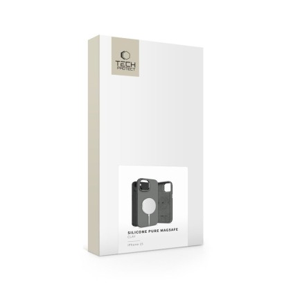 Силиконов кейс с MagSafe за iPhone 15 от Tech-Protect Silicone Pure - Clay
