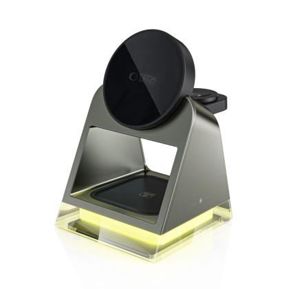 Магнитна безжична докинг станция 3 в 1 – Tech-Protect QI15W-A43 - Черна