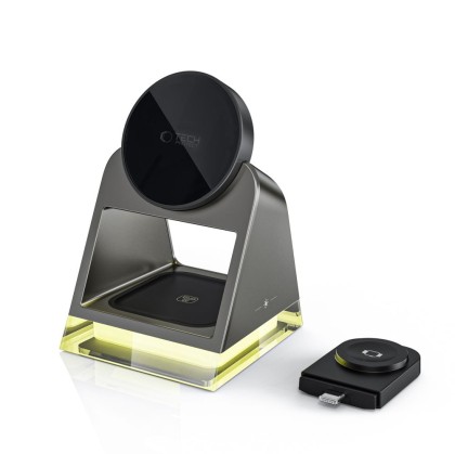 Магнитна безжична докинг станция 3 в 1 – Tech-Protect QI15W-A43 - Черна