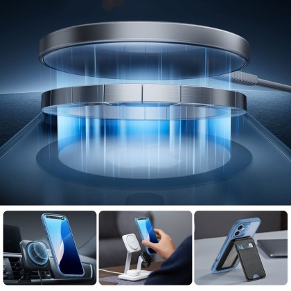 Удароустойчив кейс с MagSafe и протектор за iPhone 16  от ESR Classic Pro Set Halolock - Frost Blue