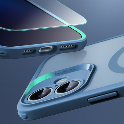 Удароустойчив кейс с MagSafe и протектор за iPhone 16  от ESR Classic Pro Set Halolock - Frost Blue