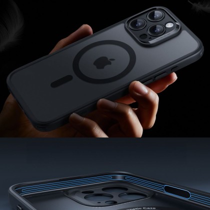 Удароустойчив кейс с MagSafe и протектор за iPhone 16 Pro от ESR Classic Pro Set Halolock -Frost Black
