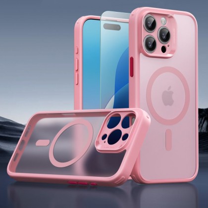 Удароустойчив кейс с MagSafe и протектор за iPhone 16 Pro Max  от ESR Classic Pro Set Halolock - Frost Pink