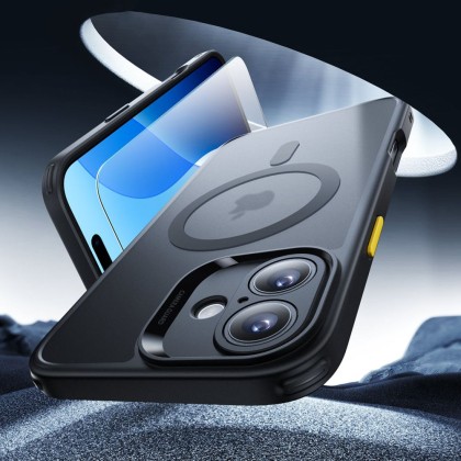 Удароустойчив кейс с MagSafe и протектор за iPhone 16  от ESR Classic Pro Set Halolock - Frost Black