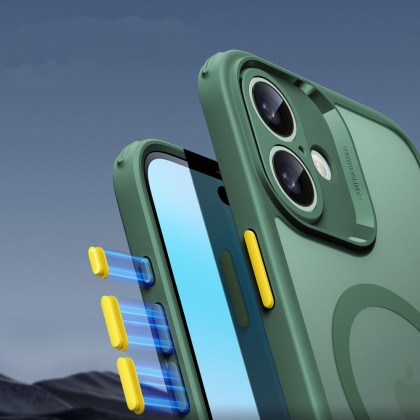 Удароустойчив кейс с MagSafe и протектор за iPhone 16  от ESR Classic Pro Set Halolock - Frosted Green